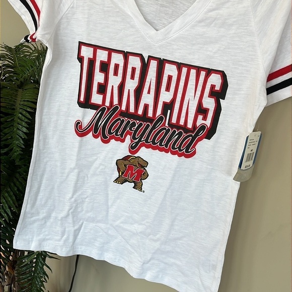 Brand New 5th & Ocean University of Maryland Terrapins Short Sleeved V-Neck Top - Picture 6 of 10